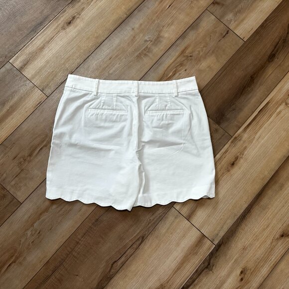 Talbots White Scalloped Hem Shorts 12 Petite Cotton Blend - Picture 4 of 12